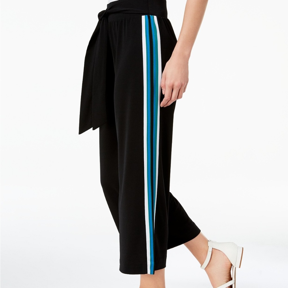 I.N.C. Varsity-Stripe Cropped Wide-Leg Pants